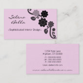 dramatisch Visitekaartje van elegantie, roze bloze (Voorkant / Achterkant)