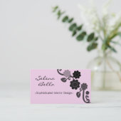 dramatisch Visitekaartje van elegantie, roze bloze (Staand voorkant)