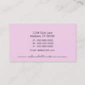 dramatisch Visitekaartje van elegantie, roze bloze (Achterkant)