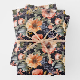 DRAMATISCH WATERVERF BLOEMENGEKREEGD GESCHENK INPAKPAPIER VEL