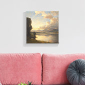 Dramatisch wolkenlandschap over een serene rivier canvas afdruk (Insitu (Woonkamer))