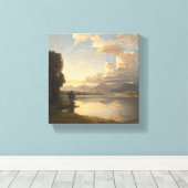 Dramatisch wolkenlandschap over een serene rivier canvas afdruk (Insitu (Houten vloer))