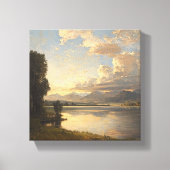 Dramatisch wolkenlandschap over een serene rivier canvas afdruk (Voorkant)