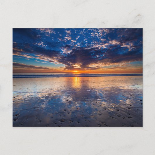 Dramatisch zeegezicht, zonsondergang, CA Briefkaart (Voorkant)