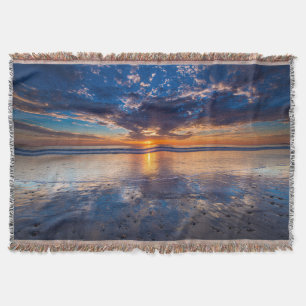 Dramatisch zeegezicht, zonsondergang, CA Deken
