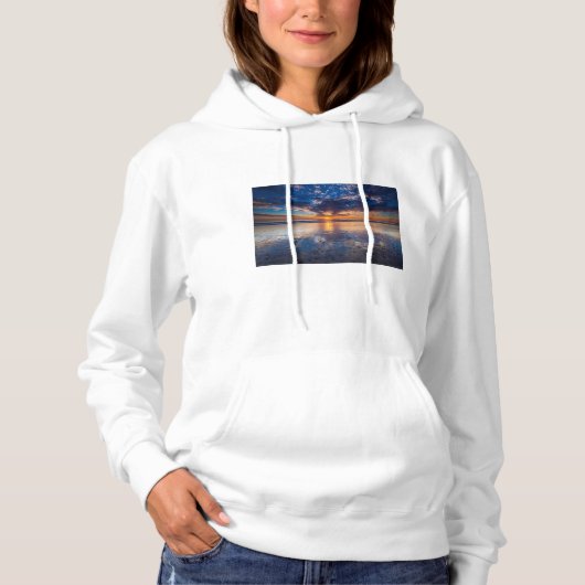 Dramatisch zeegezicht, zonsondergang, CA Hoodie (Voorkant)