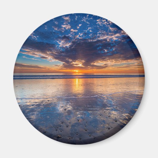 Dramatisch zeegezicht, zonsondergang, CA Magneet (Voorkant)