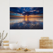 Dramatisch zeegezicht, zonsondergang, CA Poster (Keuken)