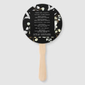 dramatisch zilver bloemenbruiloft programma Hand F Handwaaier (Achterkant)