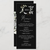 dramatisch zilver goud bloemenbruiloft Diner Menu Kaart (Voorkant / Achterkant)