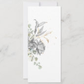 dramatisch zilver goud bloemenbruiloft Diner Menu Kaart (Achterkant)