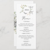 dramatisch zilver goud bloemenbruiloft Diner Menu Kaart (Voorkant / Achterkant)