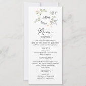 dramatisch zilver goud bloemenbruiloft Diner Menu Kaart (Voorkant)