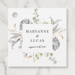 dramatisch zilveren monogram bedankjes labels