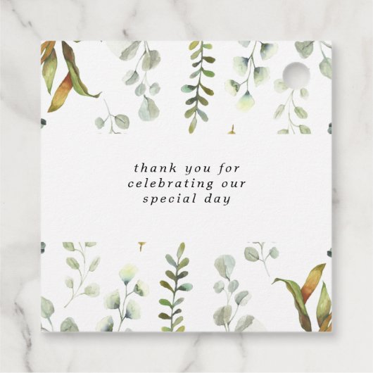 dramatisch zilveren monogram bedankjes labels (Achterkant)