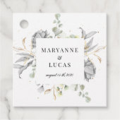 dramatisch zilveren monogram bedankjes labels (Voorkant)