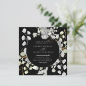 dramatisch zilveren plein bruiloft kaart (Staand voorkant)