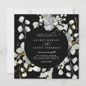 dramatisch zilveren plein bruiloft kaart (Voorkant)