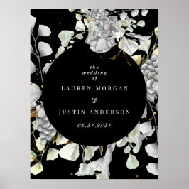 dramatisch zilveren plein bruiloft poster