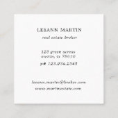 dramatisch zilveren vierkant visitekaartje (Achterkant)