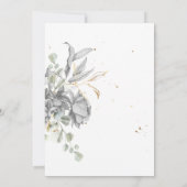 dramatisch zilvergoud bloemenquinceanera kaart (Achterkant)