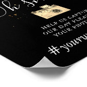 dramatisch zilvergoudflorale hashtag poster (Hoek)