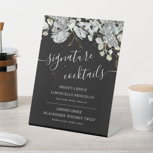 dramatisch zilvergoudstaart reclamebord met voetstuk (Insitu)