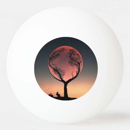 Dramatisch Zonsondergang Boom Landschap Cornhole S Pingpongbal (Voorkant)