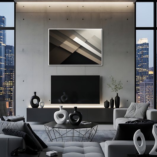 Dramatisch Zwart en Wit Architecturaal Canvas Afdruk