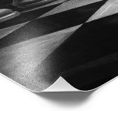 Dramatisch zwart paard vs. koning – gedurfd schaak foto afdruk (Hoek)