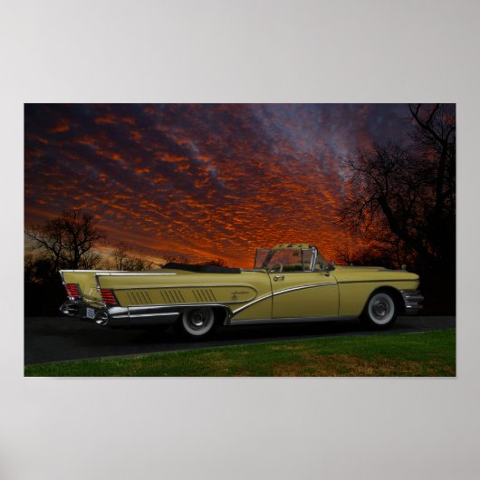 Dramatische 1958 Buick converteerbaar poster (Voorkant)