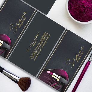 Dramatische Art Deco make-up kunstenaar Magenta ID Visitekaartje