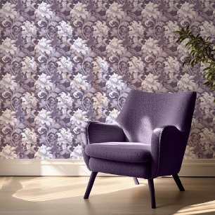 Dramatische Barok Bloemenamethist Paarse V2 ID1050 Behang
