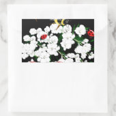 Dramatische bijen lieveheersbeestjes en witte bloe rechthoekige sticker (Tas)