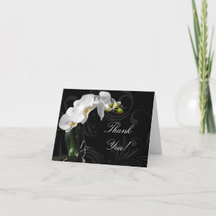 Dramatische Black and White Orchid Bedankt kaarten