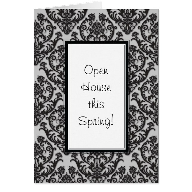 Dramatische Black Damask Patroon (Voorkant)