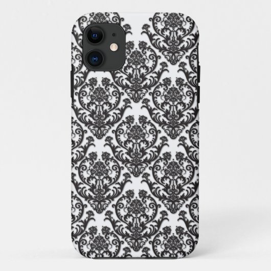 Dramatische Black Damask Patroon Case-Mate iPhone Case (Achterkant)