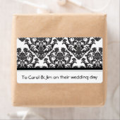 Dramatische Black Damask Patroon Etiket (Insitu)