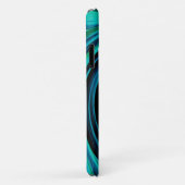 Dramatische Black en Turquoise Abstract Retro Twir Case-Mate iPhone Case (Achterkant/rechts)