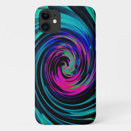 Dramatische Black en Turquoise Abstract Retro Twir Case-Mate iPhone Case