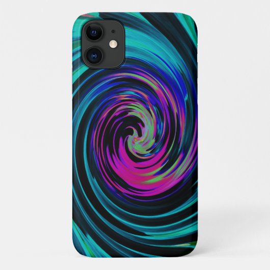 Dramatische Black en Turquoise Abstract Retro Twir Case-Mate iPhone Case (Achterkant)