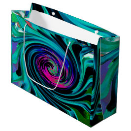 Dramatische Black en Turquoise Abstract Retro Twir Groot Cadeauzakje