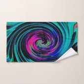 Dramatische Black en Turquoise Abstract Retro Twir Handdoek (Handdoek)