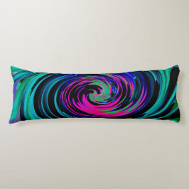 Dramatische Black en Turquoise Abstract Retro Twir Lichaamskussen