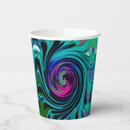 Dramatische Black en Turquoise Abstract Retro Twir Papieren Bekers