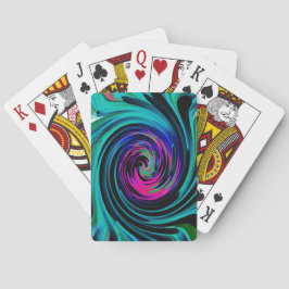 Dramatische Black en Turquoise Abstract Retro Twir Pokerkaarten
