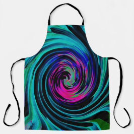 Dramatische Black en Turquoise Abstract Retro Twir Schort
