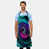 Dramatische Black en Turquoise Abstract Retro Twir Schort (Gedragen)