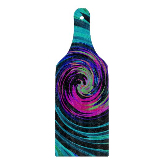 Dramatische Black en Turquoise Abstract Retro Twir Snijplank (Voorkant)