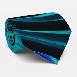 Dramatische Black en Turquoise Abstract Retro Twir Stropdas